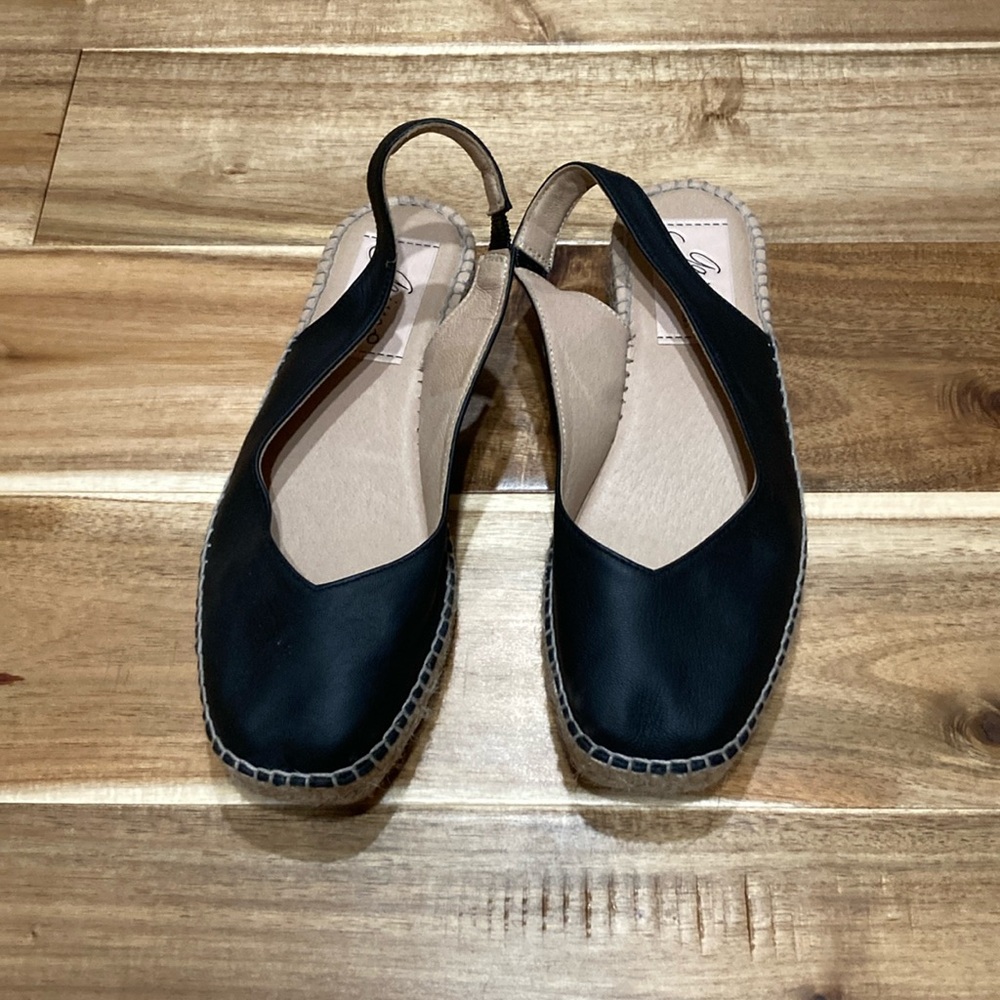 Gaimo Espadrilles size 37 Black Leather NEW- Never worn